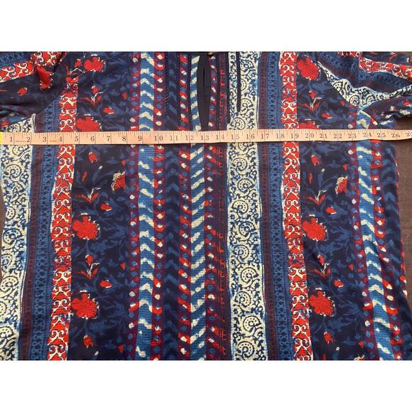 Lauren Ralph Lauren 3X Boho Print Peasant Tunic Popover Top 100% Cotton - Picture 5 of 7